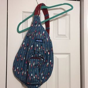 Kavu Rope Sling Bag, Rowhouse Pattern w/ Wallet!